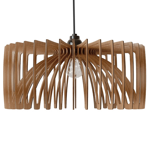 Large wooden pendant deals light