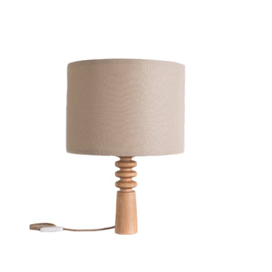 Bellows wood table lamp.