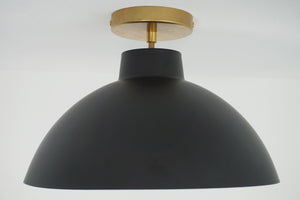 Griffith Dome Ceiling Flush Mount in Black & Gold Light Pendants Sertao Shop 